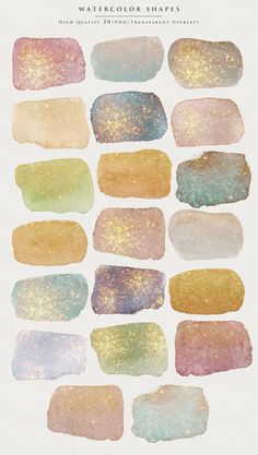 watercolor shapes with different colors and sizes