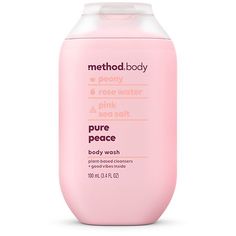 Turn your shower into the kind of escape you need right now. Infused with peony, rose water + pink sea salt, this purifying body wash leaves your skin feeling soft, moisturized + smelling like a no-stress zone. Plus, with a cruelty-free, biodegradable formula, plant-based cleansers + a bottle made with over 50% recycled plastic (PCR), the good vibes just keep going. Peace out. Contains (1) 3.4 ounce bottle of gel liquid body soap. Handy TSA-friendly travel size. Infused with peony, rose water + Method Body Wash, Good Girl Blush, Pink Sea Salt, Contact Lens Solution, Pink Sea, Just Keep Going, Peony Rose, Body Cleanse, Home Health Care