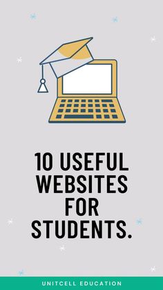 an image of a laptop with the words 10 useful web sites for students on it