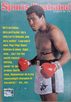 the cover of sports illustrated magazine with an image of a man wearing boxing gloves