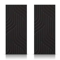 an abstract black and white wallpaper with wavy lines on the bottom, in two different sizes