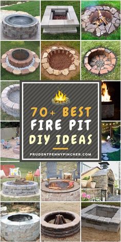 the best fire pit diy ideas to build in your backyard or yard, including an outdoor