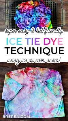 an ice tie - dye technique using ice or even snow to make t - shirts