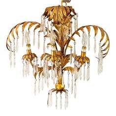 a golden chandelier hanging from the ceiling