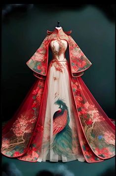 Traditional Asian Dress, Pretty Prom Dresses, Whimsical Fashion, Fantasy Dress, Art Dress