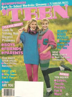 Teen Magazine August 1985 80s Teen Fashion, 1980s Magazine, Make Up School, 80s Trends, 80s Stuff, 80s Girl, 80’s Fashion