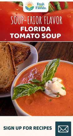 the sign up for fresh florida's soup - fior flavored tomato soup