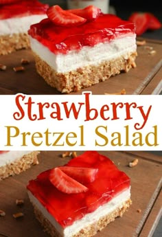 strawberry pretzel salad is an easy dessert that's ready to be eaten