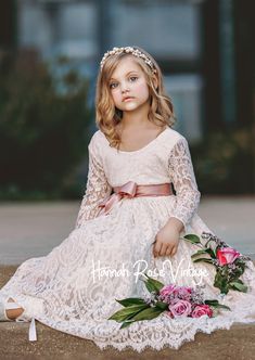 ALL FLOWER GIRL DRESSES 10% OFF - USE CODE: FLOWERGIRL10 😍 FREE SHIPPING ON ALL ORDERS $100 UP Just imagine the perfect fairytale flower girl dress! Our lovely champagne lace rustic boho flower girl dress is an excellent choice for your fairytale wedding, traditional or bohemian wedding themes. Dress features all over champagne color French lace with feathered fringe v-back and a lovely, scalloped lace detail at hem. Beautiful choice for your toddler to teen flower girls, beautifully elegant an Princess Style Lace Dress For Dress-up, Bridesmaid Dress With Delicate Lace, Spring Confirmation Lace Dress, White Princess Dress With Lace Trim For Bridesmaids, Bridesmaid Princess Dress With Lace Trim, Lace Princess Dress With Fitted Bodice For Bridesmaids, Princess Bridesmaid Dress With Lace Trim, Fitted Princess Dress With Lace Bodice For Confirmation, Spring Confirmation Dress With Lace Bodice