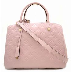 Louis Vuitton Emprene Montaigne Mm Rose Ballerine Pink W26-30cm H24cm D15cm Shoulder Strap Total Length Approximately 94cm Bags Louis Vuitton, Louis Vuitton Bags, Louis Vuitton Bag, Pink Color, Shoulder Strap, Bag Lady, Louis Vuitton, Shoulder Bag, Pink