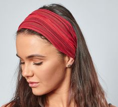 Ziggy Nepalese Bandana Red Stripe Cotton Headband by Antonia York D E S C R I P T I O N Our wide, easy to wear, unisex 'Ziggy' striped cotton bandana is a very versatile accessory; great for everyday wear, active-wear, and the beach. Please Note: The bandana is made from a woven cotton fabric with no stretch. If you prefer a more loose/relaxed fit you may want to try one of our jersey bandanas instead. Jersey is a knitted fabric with stretch. Content: 100% cotton Handmade by female artisans in r Cotton Headband, Bandana Headband, Beach Please, Cotton Bandanas, Pleated Fabric, Turbans, Red Stripe, Women Artisans, Messy Hairstyles