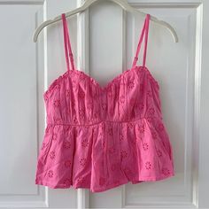 - New With Tags, Never Worn - Adjustable Straps - Elastic Band In Back Pink Adjustable Straps Camisole Tank Top, Abercrombie Babydoll Top, Hollister Babydoll Sweater, Hollister Halter Top, Hollister Babydoll Top, Babydoll Tank Top, Babydoll Tank, Hollister Tops, Babydoll Top