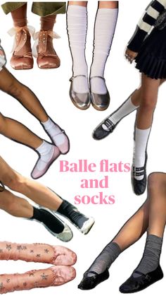 Ballet flats and socks inspiration Flats And Socks, Socks For Flats, Sock Outfits, How To Look Pretty, Ballet Flats, Ballet, Socks, My Style