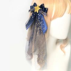 Bronzing Constellation Dark Blue Lolita Hairclip Space Headpiece, Hairclip Aesthetic, Steampunk Fashion Female, Hair Tie Accessories, Steampunk Fashion Male, Blue Headband, Headpiece Hairstyles, Steampunk Accessories, Star Hair