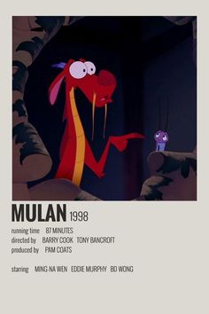 an advertisement for mulan from the animated film