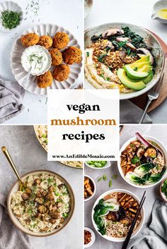 vegan mushroom recipes with text overlay