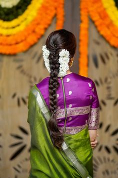 Shilpa Reddy, Green Sari, Funny Lines, Hair Style On Saree, Blouse Designs High Neck, Long Hairdos, Blouse Stitching, Back Neck Designs, Fancy Blouse