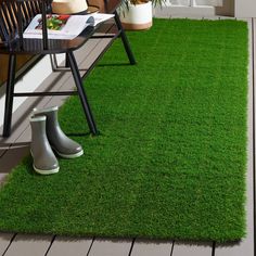 the grass is green and ready to be used as an area for sitting or relaxing