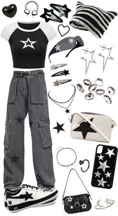 Girl Y2k, Star Clothing, 2000s Fashion Outfits, Tomboy Style Outfits, Fit Ideas, Swaggy Outfits, Cute Everyday Outfits, Mode Inspo, Really Cute Outfits