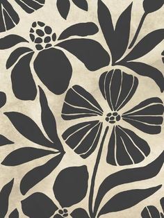 a black and white flower pattern on a piece of paper