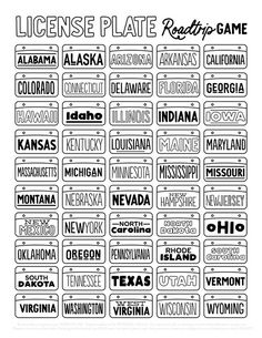 license plates from the texas state parks and recreation district are shown in this black and white version