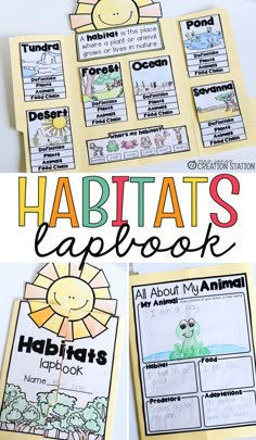 habitats lapbook for kids with pictures and text