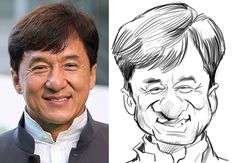 Jackie Chan Characatures People, Tom Richmond Caricatures, Celebrity Caricatures Sketch, Anime Caricature, Tom Richmond