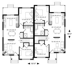 the floor plan for two story apartment with three bedroom and an attached kitchen area, along with