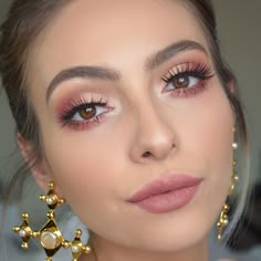 Rosa Make-up, Peach Makeup, Formal Makeup, Pink Eye, Soft Glam Makeup