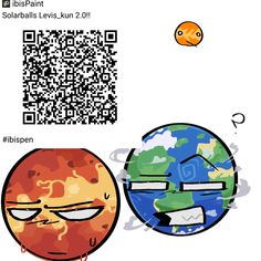 an image of two cartoon faces with qr code on them and the same face