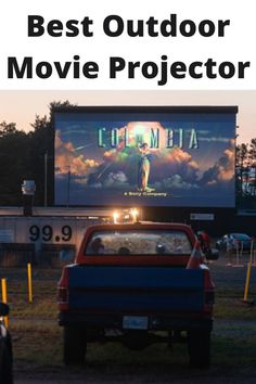 a movie projector with the words best outdoor movie projector on it's screen