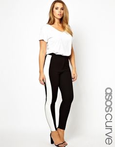 ASOS CURVE Tube Trouser in Ponte with Side Stripe Quoi Porter, Secret Closet, Plus Size Pants, Girls Eyes, High Waisted Trousers, Side Stripe, Alter Ego