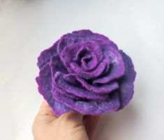 "Brooch Rose Jewelry Rose Felted Brooch Flower, Felted Rose Felted Brooch Woolen Flower Gift for her. This beautiful flower brooch is made entirely by hand using the wet felting technique from the finest merino wool. A flower brooch on a pin is an original and versatile accessory. It will look great on a sweater, scarf, hat, purse, bag, belt... Just use your imagination. Flower size: 4.3\" (11cm) The brooch has a securely attached pin on the back." Woolen Flower, Felt Roses, Brooch Flower, Rose Brooch, Sweater Scarf, Bag Belt, Securely Attached, Felt Brooch, Rose Jewelry