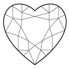 a heart shaped diamond cut out into the shape of a piece of paper with lines on it