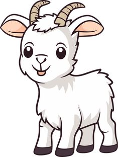 a cartoon goat with horns and big eyes