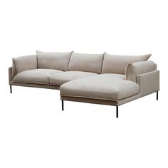 Jamara Sectional Right Light Grey UB-1016-29-R Contemporary styling and comfort come in the form of the Jamara sectional sofa. Plush cushioning and deep seats are accented by a Rectangular design, clean stitch lines, and slim steel legs. The Jamara sectional sofa has it all to unwind and relax on your own, or have guests over for a lovely evening. Dimensions: 112"W x 65.75"D x 31.5"H Seat Height: 16" Arm Height: 27" Materials: Upholstery: 15% Linen, 85% Polyester Black Stainless Steel Legs Foam Best Sectionals, Upholstery Foam, Stitch Lines, Stainless Steel Legs, Home Modern, Cleaning Upholstery, Modular Sectional, Chaise Sofa, Steel Legs