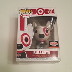 the pop vinyl figure is in its box with red eyes and an eyeball on it's head