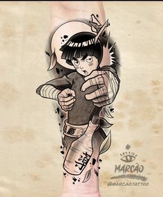 Rock Lee Tattoo Stencil, Gon Freecss Tattoo Design, Might Guy Tattoo, Rock Lee Tattoo Ideas, Naruto Tattoo Sketch, Rock Lee Tattoo, Naruto Tattoo Design, Anime Tattoo Ideas Manga, Tato Naruto