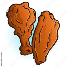 two pieces of chicken sitting next to each other