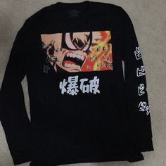 -Love It And Love Him But This Has Just Been Collecting Dust And I Want Someone To Be Able To Properly Wear It -Practically Unworn, No Flaws -Bakugo Is Best Bakugo Shirt, My Hero Academia Shirt, Shirt Color, My Hero Academia, Hero Academia, My Hero, Love Him, Long Sleeve Tees, Wear It