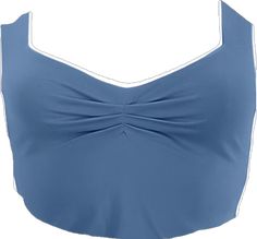 Fitted Ruched Yoga Tops, Stretch Cropped Camisole With Built-in Bra, Cropped Tank Top With Built-in Bra For Beach, Beach Tank Crop Top With Built-in Bra, Sleeveless Elastane Sports Bra For Summer, Fitted Bandeau Elastane Crop Top, Sleeveless Crop Top With Built-in Bra For Beach, Fitted Crop Top With Built-in Bra For Summer, Blue Cropped Elastane Crop Top