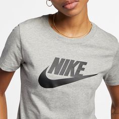 Brand New Nike Women Tee Gray Color Size M I Have 2 Of The Same Tees - Selling Both For $18 Each Cheap Nike Graphic Tee T-shirt, Casual Summer Tops With Logo, Nike Gray Tops With Letter Print, Trendy Logo Tops For Spring, Basic Logo Print Top For Spring, Trendy Tops With Logo For Spring, Basic Spring Top With Logo Print, Nike Basic Tops For Spring, Nike Gray Top With Logo Print