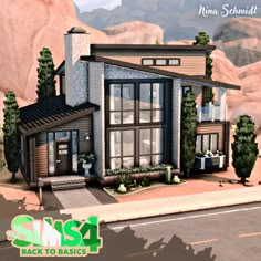 Cool Sims Houses, Sims 4 Builds Modern, Sims4 Building Ideas, Modern House Design Sims 4, Sims Houses Modern, Sims 4 Modern House Base Game, Sims 4 House Plans Modern, Sims Trailer Home