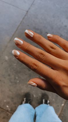 White Nail Design, Nails Pretty, Edgy Nails, Short Acrylic, White Nail