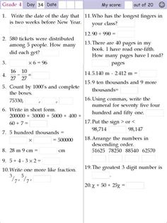 the worksheet is filled with numbers and words