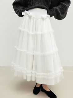 Composition : Exterior 1: polyester 100 Color: polyester 70 rayon 30 Lining: polyester 100Color : WHITE_S,WHITE_MCountry of Origin : China Tulle Long Skirt, Long Skirt, No Frills, Tulle Skirt, Composition, Exterior, China, The Originals, Clothes For Women