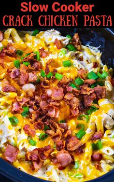 Cook Outside Dishes, Crackpot Chicken, Slow Cooker Chicken Pasta, Spicy Southern Kitchen, Slow Cooker Pasta Recipes, Chicken Bacon Pasta, Crockpot Pasta, Black Pepper Chicken, Chicken Bacon Ranch Pasta