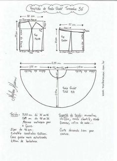 the diagram shows how to make a shirt with sleeves and collars, as well as measurements