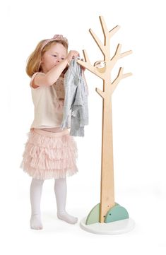 A bare tree with a bird's nest becomes a charming kid-sized coat stand for all your little one's coats, clothes and costumes. Style Name:Tender Leaf Toys Forest Coat Stand. Style Number: 6097275. Available in stores. Tree Coat Rack, Standing Coat Rack, Wooden Coat Rack, Coat Stand, Toddler Bedrooms, Stylish Coat, Wooden Tree, Coat Stands