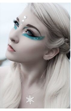 winter fairy make up.....lovely <3                                                                                                                                                      More Fantasy Make-up, Rave Makeup, Smink Inspiration, Halloween Make Up, Festival Makeup, Cosplay Makeup